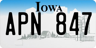 IA license plate APN847