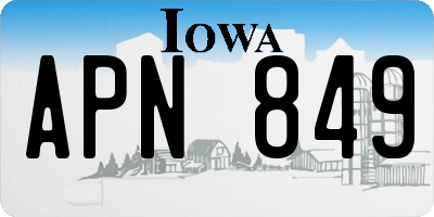IA license plate APN849