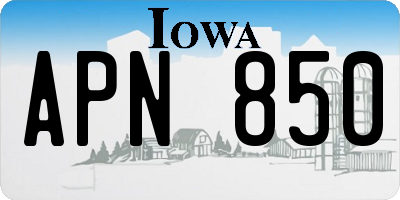 IA license plate APN850