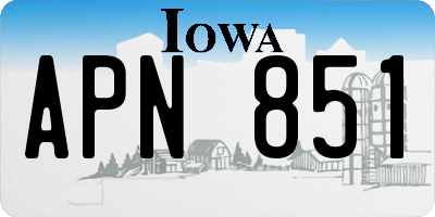 IA license plate APN851