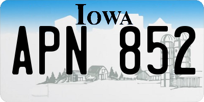 IA license plate APN852