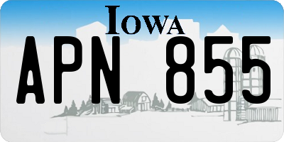 IA license plate APN855