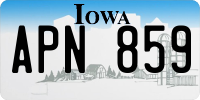 IA license plate APN859