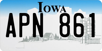 IA license plate APN861