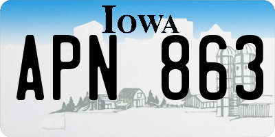 IA license plate APN863
