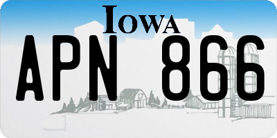 IA license plate APN866