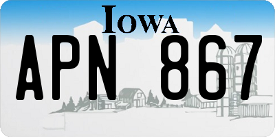 IA license plate APN867