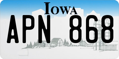 IA license plate APN868