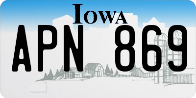IA license plate APN869