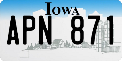IA license plate APN871