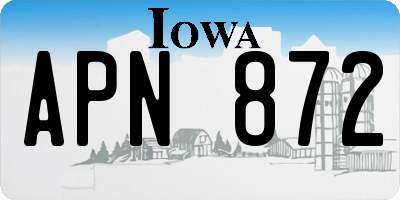 IA license plate APN872