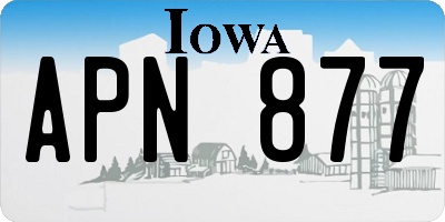 IA license plate APN877