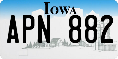 IA license plate APN882