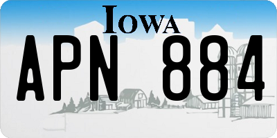 IA license plate APN884