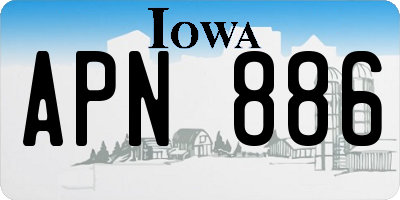 IA license plate APN886