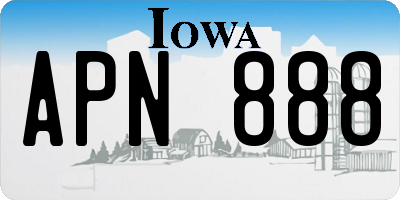 IA license plate APN888