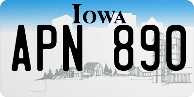 IA license plate APN890