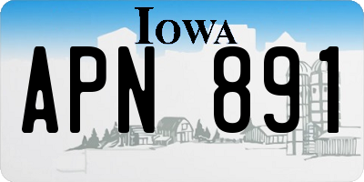 IA license plate APN891