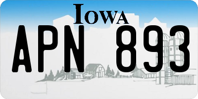 IA license plate APN893