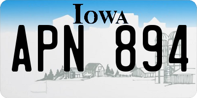 IA license plate APN894