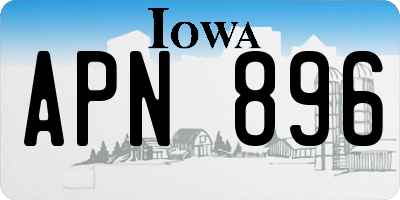 IA license plate APN896