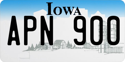 IA license plate APN900