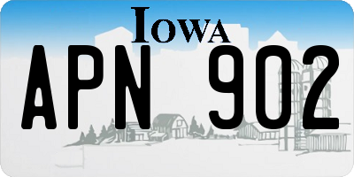 IA license plate APN902