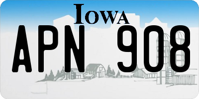 IA license plate APN908