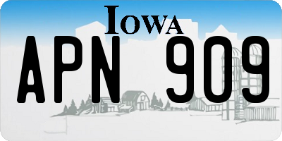 IA license plate APN909