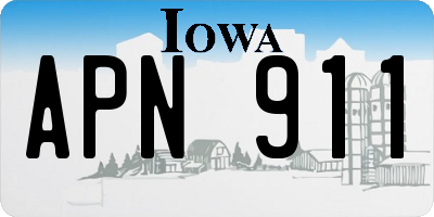 IA license plate APN911