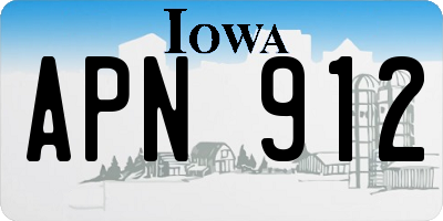 IA license plate APN912