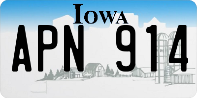 IA license plate APN914