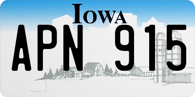 IA license plate APN915