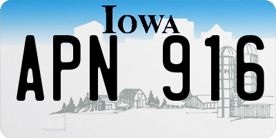 IA license plate APN916