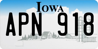 IA license plate APN918