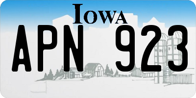 IA license plate APN923
