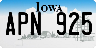 IA license plate APN925