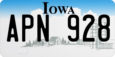 IA license plate APN928