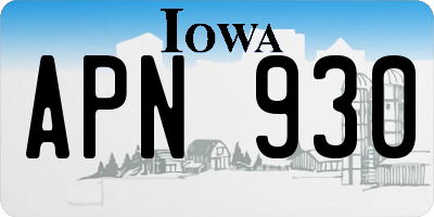 IA license plate APN930