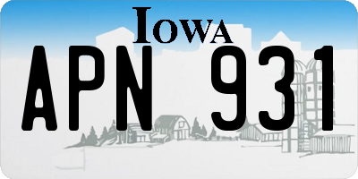 IA license plate APN931