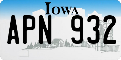 IA license plate APN932