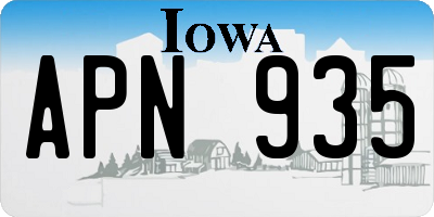 IA license plate APN935