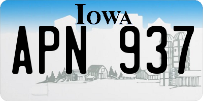 IA license plate APN937