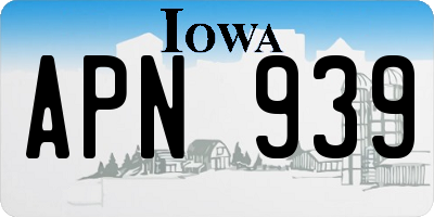 IA license plate APN939