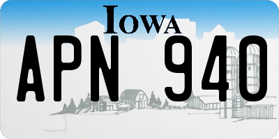 IA license plate APN940