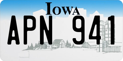 IA license plate APN941