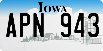 IA license plate APN943