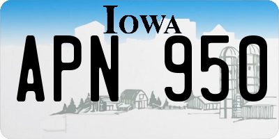 IA license plate APN950