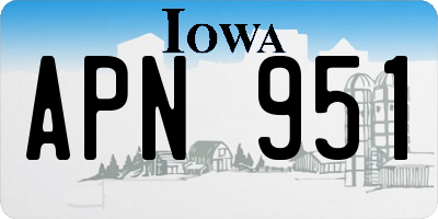 IA license plate APN951