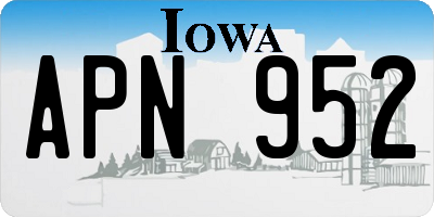 IA license plate APN952